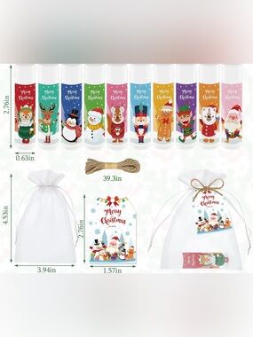 BUNDLE of 2 Holiday Lip Balms with Organza Bag and Gift Tag